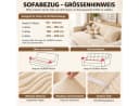 JASLIFE Sofahusse Stretch Beige Wellenstruktur mit Befestigungsband Bild 3