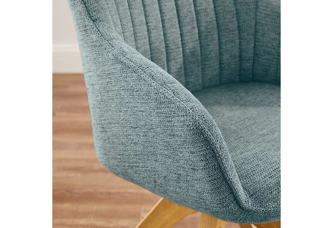Art Leon Esszimmerstuhl CC001 Drehbar mit Eichenholzbeinen Grau/Blau/Beige - Bild 3