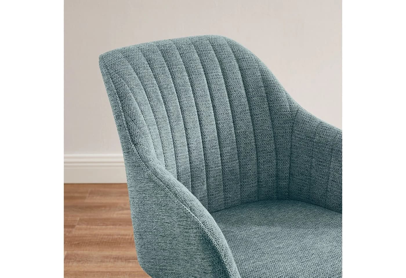 Art Leon Esszimmerstuhl CC001 Drehbar mit Eichenholzbeinen Grau/Blau/Beige - Bild 4