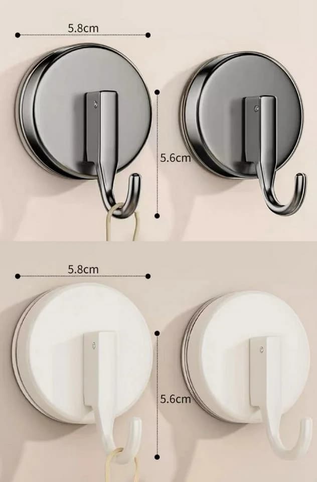 HoyoLee Wandhaken Vakuum Saug Haken ohne Bohren Grau/Weiß 4er Set - Bild 4