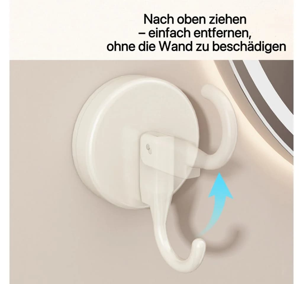 HoyoLee Wandhaken Vakuum Saug Haken ohne Bohren Grau/Weiß 4er Set - Bild 5