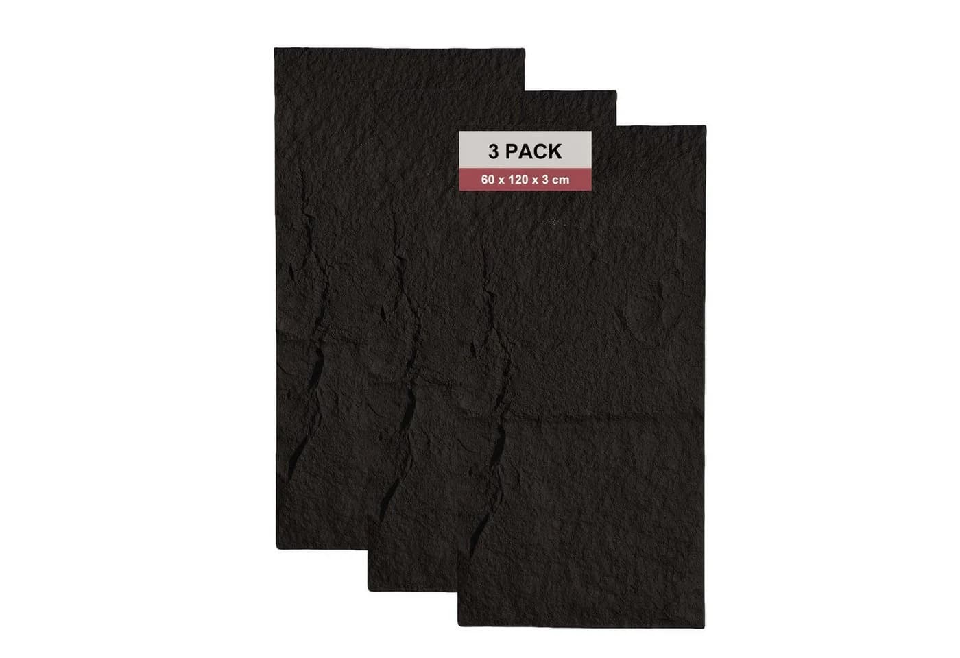 mepiq Wandpaneel Steinoptik Schwarz PU 120x60 cm - Bild 2