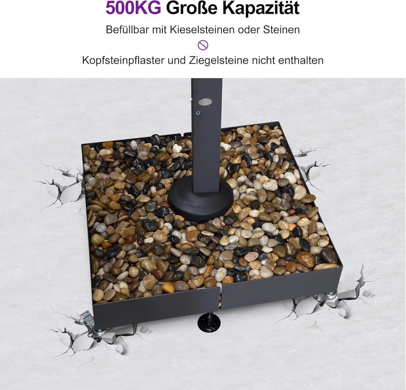 PURPLE LEAF Schirmhalter mit Rädern für alle PURPLE LEAF Sonnenschirme geeignet