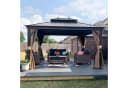PURPLE LEAF Gartenpavillon Hardtop Alu mit LED & Seitenteilen Bronze Bild 1