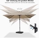 PURPLE LEAF Sonnenschirm Ampelschirm Beige UV50+ 360° Rotation Bild 3