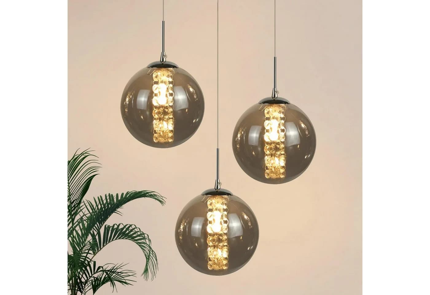 ZMH Pendelleuchte 150CM Höhenverstellbar Grau - Bild 2