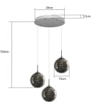 ZMH Pendelleuchte 150CM Höhenverstellbar Grau Bild 4