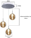 ZMH Pendelleuchte 3-flammig Bernstein 150 cm Bild 4