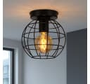 ZMH Deckenleuchte Retro Schwarz E27 Fassung 1-flammig LED wechselbar Bild 2