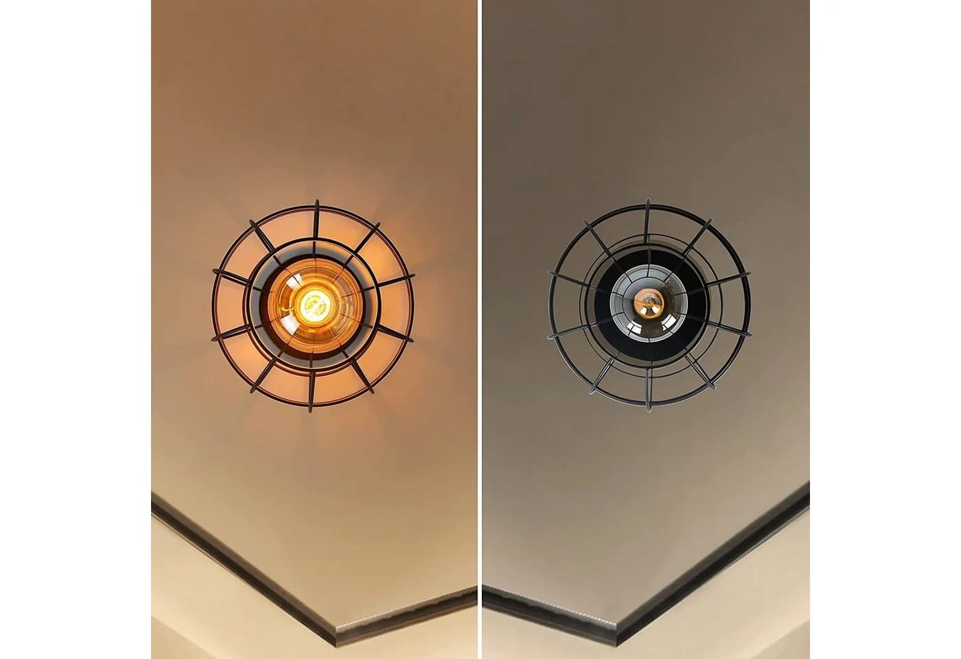ZMH Deckenleuchte Retro Schwarz E27 Fassung 1-flammig LED wechselbar - Bild 4