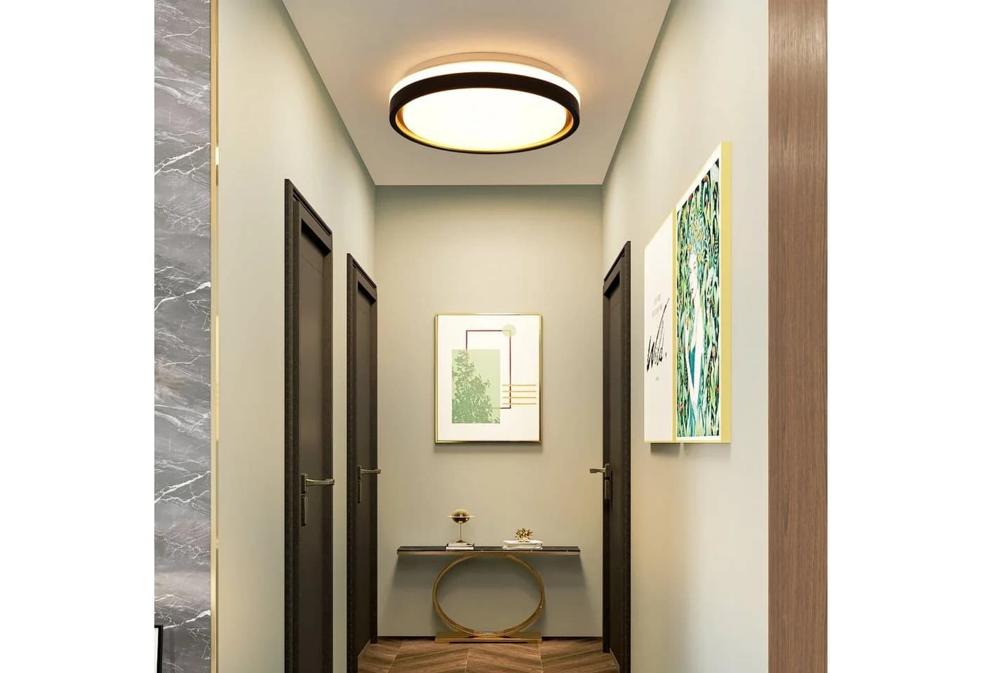 ZMH LED Deckenleuchte Dimmbar mit Fernbedienung Modern Schwarzgold - Bild 5