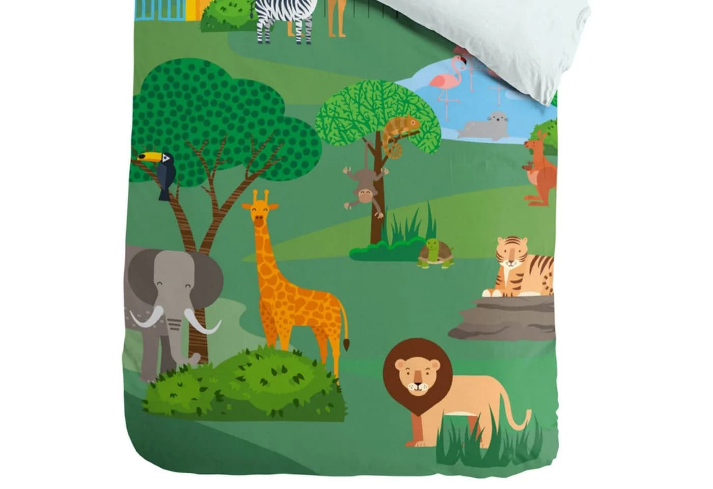 ESPiCO Kinderbettwäsche Zoo Renforcé Giraffe Zebra Löwe Elefant - Bild 3