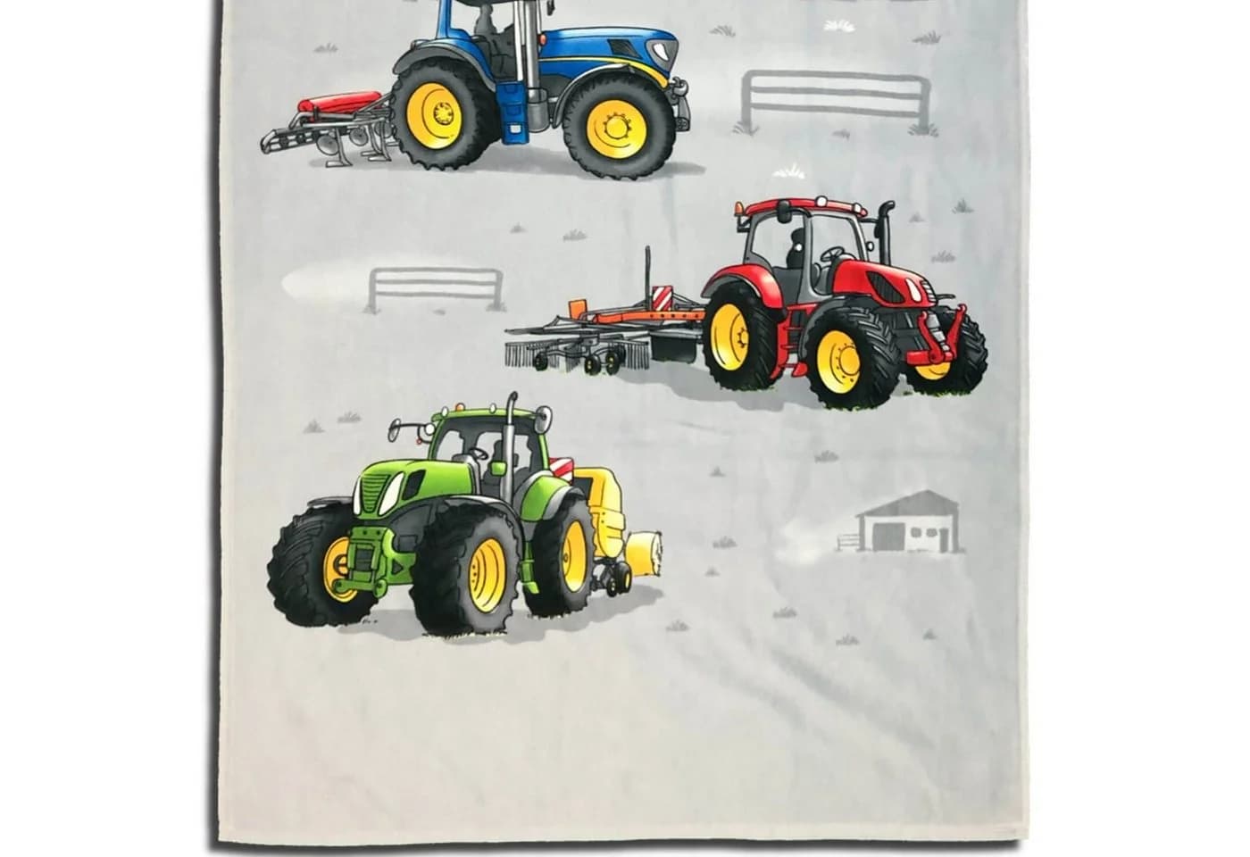 ESPiCO Strandtuch Traktor Frottee-Velour Blau Grau Grün Rot - Bild 3