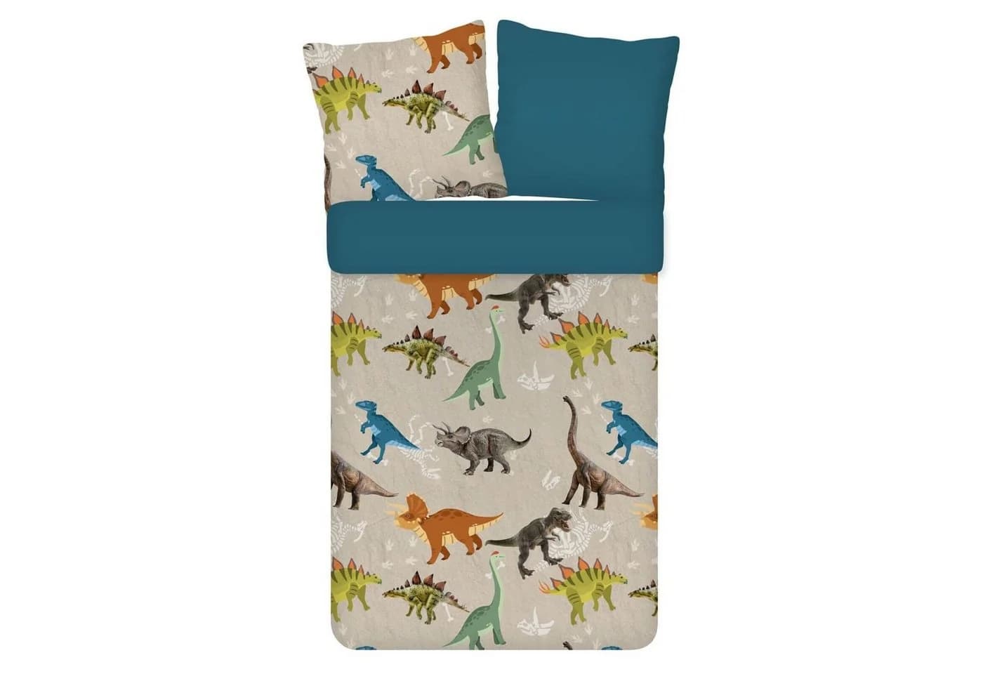 ESPiCO Kinderbettwäsche Dinosaurier Trendy Bedding Baumwolle Blau Beige - Bild 2