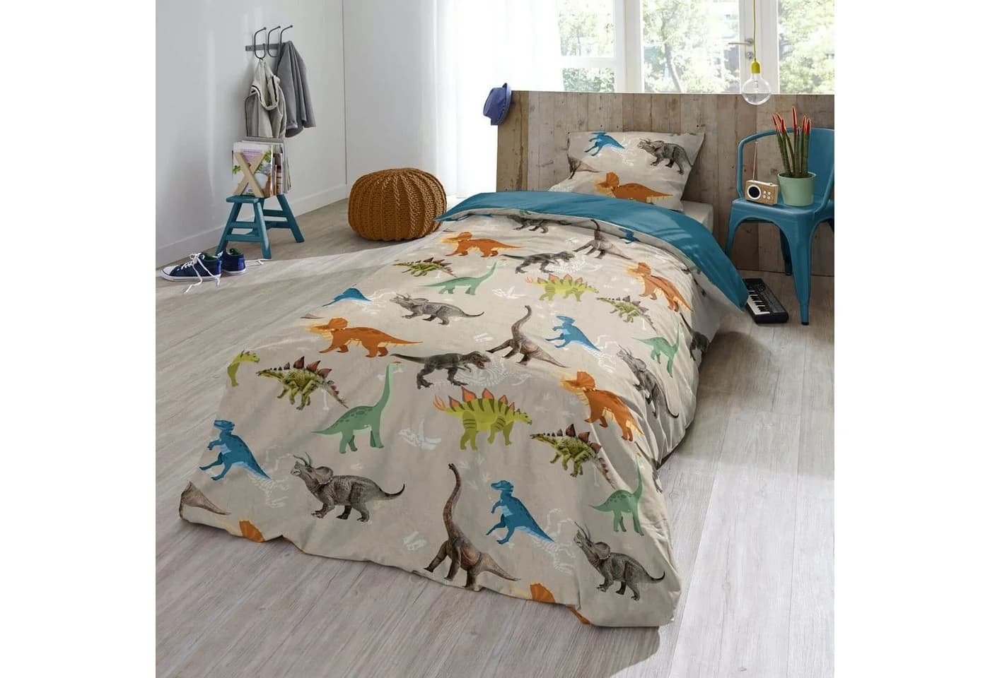 ESPiCO Kinderbettwäsche Dinosaurier Trendy Bedding Baumwolle Blau Beige - Bild 5