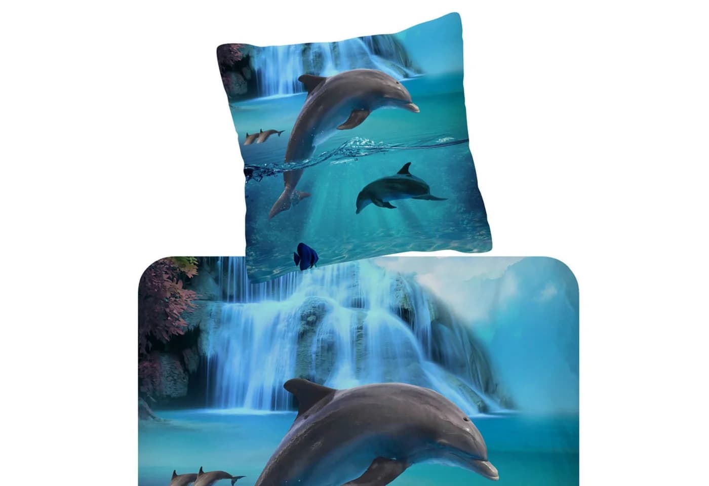 ESPiCO Kinderbettwäsche Delfine Baumwolle 2-teilig Blau
