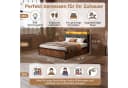 Simurq Polsterbett 140x200 mit Stauraum, LED & USB Bild 4