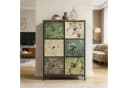Simurq Kommode Sideboard Retro Stoff 6 Schubladen Stahlrahmen Bild 2