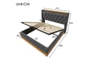 TavilaEcon Boxspringbett Grau 360° LED USB Typ-C Bild 1