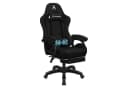 ALFORDSON Gaming-Stuhl mit Massage-Lordosenstütze, ergonomisch, höhenverstellbar, Stoffbezug, schwarz Bild 2