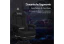 ALFORDSON Gaming-Stuhl mit Massage-Lordosenstütze, ergonomisch, höhenverstellbar, Stoffbezug, schwarz Bild 3
