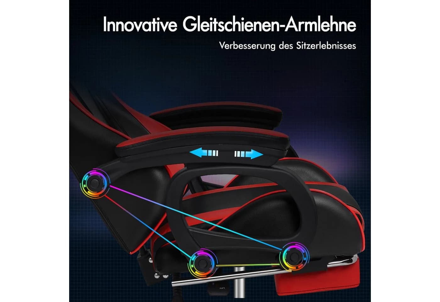 ALFORDSON Gaming-Stuhl mit Massage-Lendenkissen, X-Large, 5 Massagemodi, USB-Anschluss, Ergonomisch - Bild 5