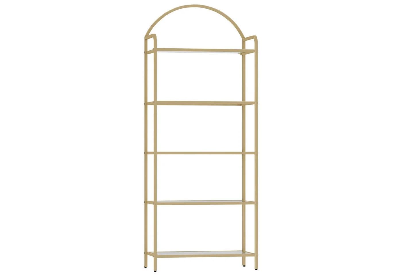 HZUANERI Regal Bücherregal Gold Gehärtetes Glas 5 Ablagen - Bild 2