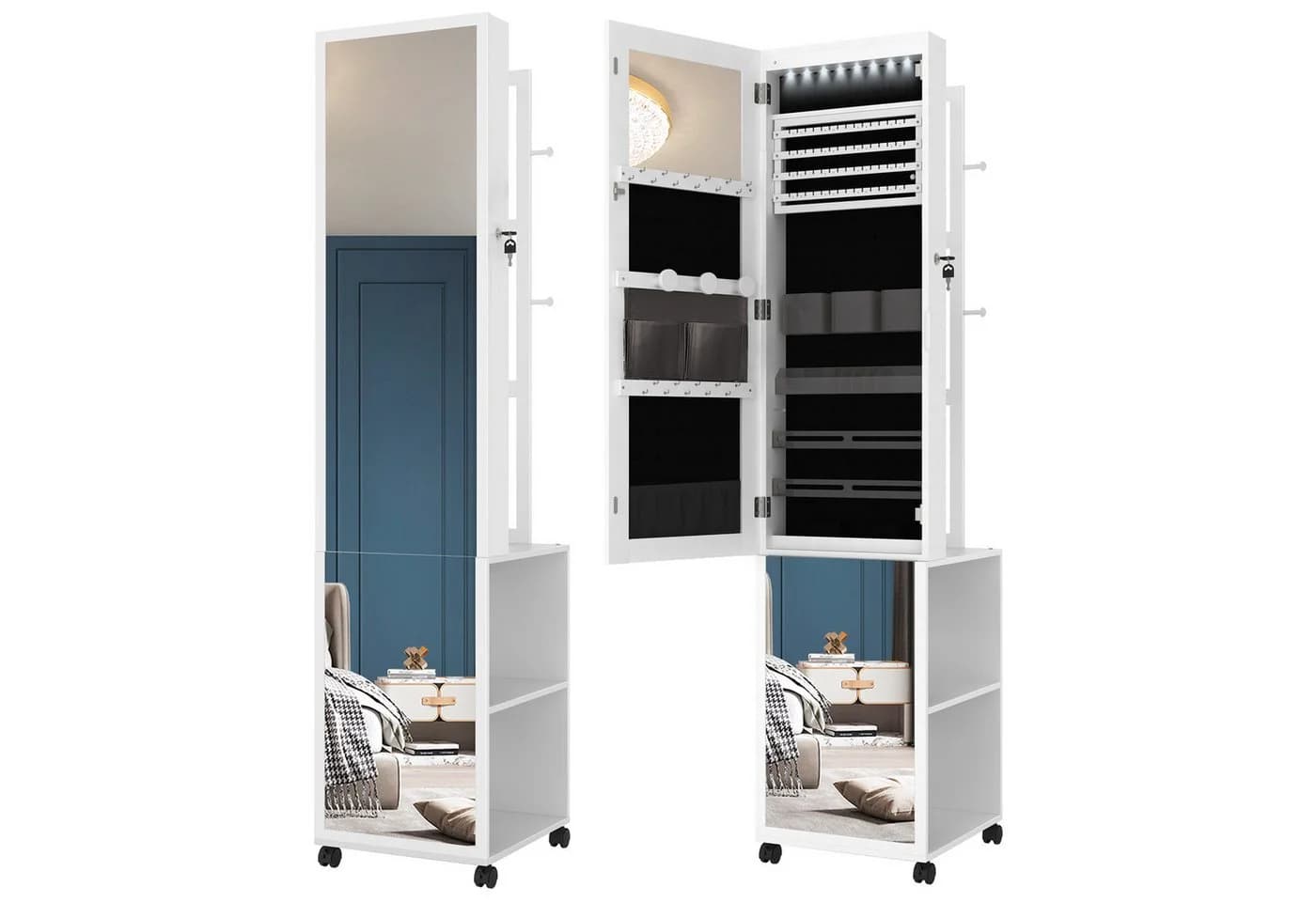 Moderner Schmuckschrank aus Holz mit Glasspiegel - Bild 2