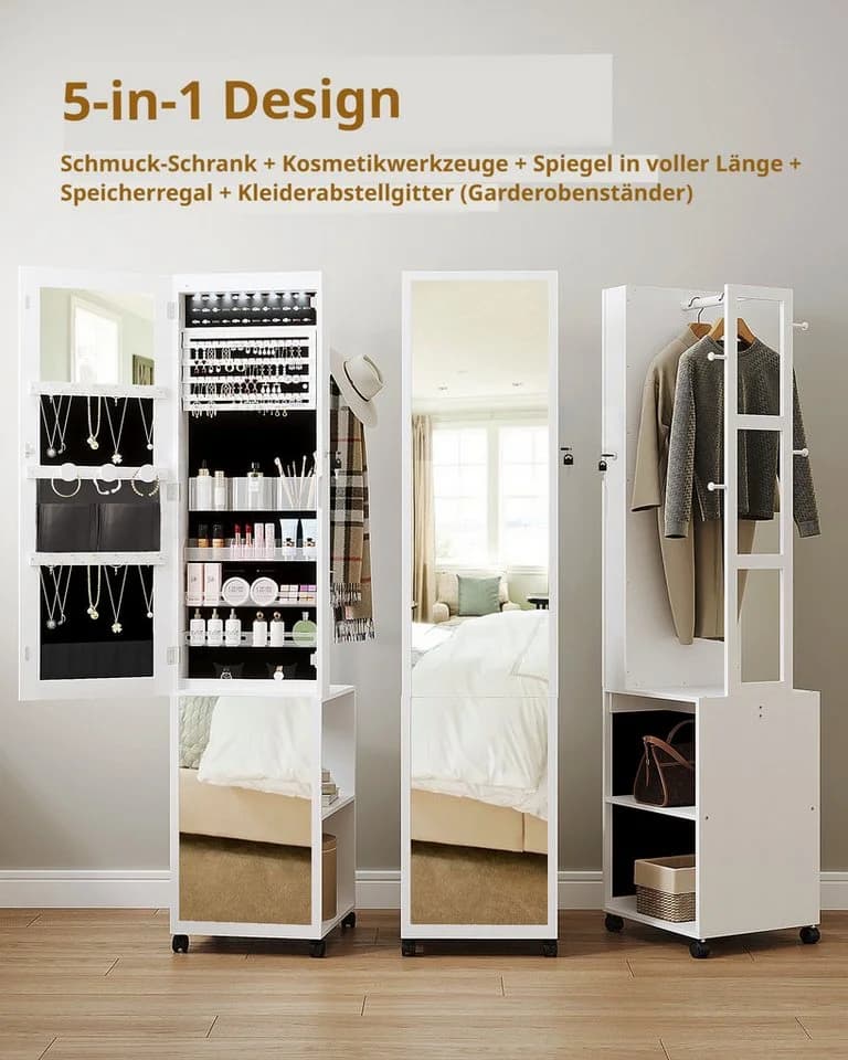 Moderner Schmuckschrank aus Holz mit Glasspiegel - Bild 3