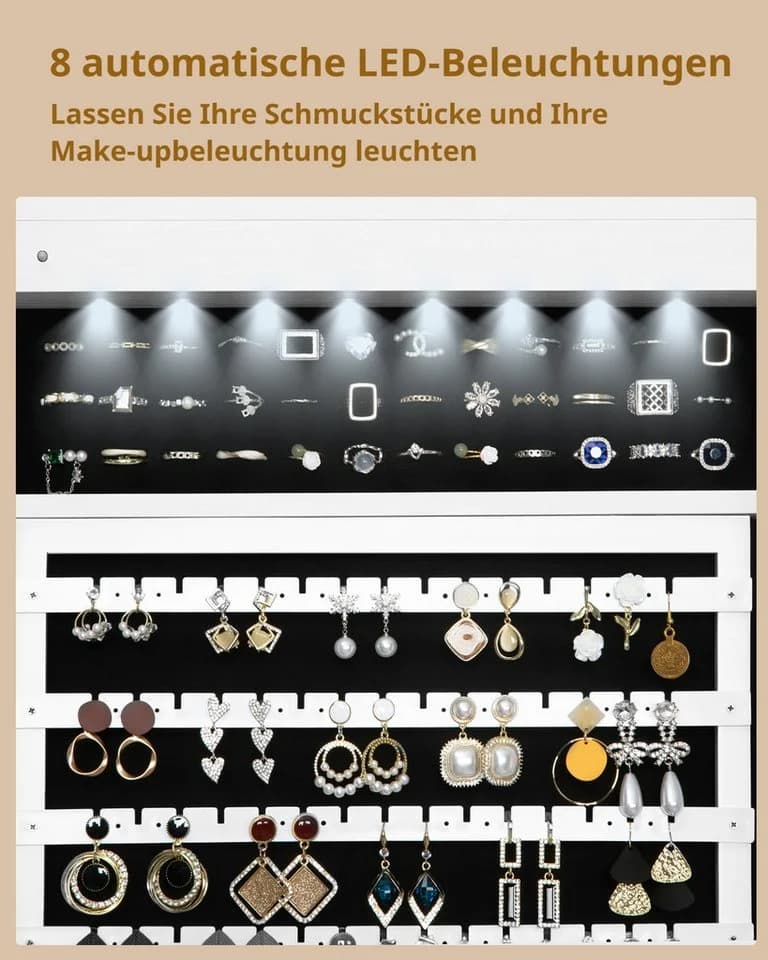 Moderner Schmuckschrank aus Holz mit Glasspiegel - Bild 5