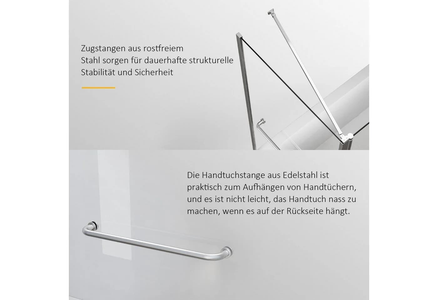 Hopibath Badewannenfaltwand 70/75cm Milchglas 3-teilig 180° Faltwand - Bild 5