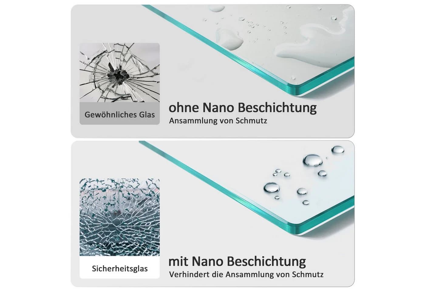 Hopibath Badewannenfaltwand mit Seitenwand 120cm 75cm ESG Glas Nano - Bild 5