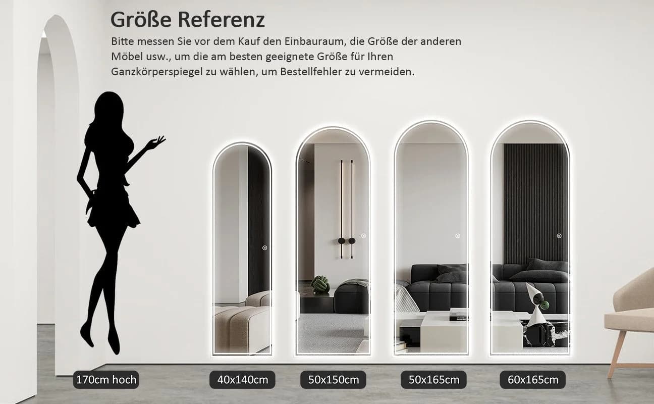 WDWRITTI LED Wandspiegel mit Memory-Funktion & 3 Lichtfarben - Bild 4