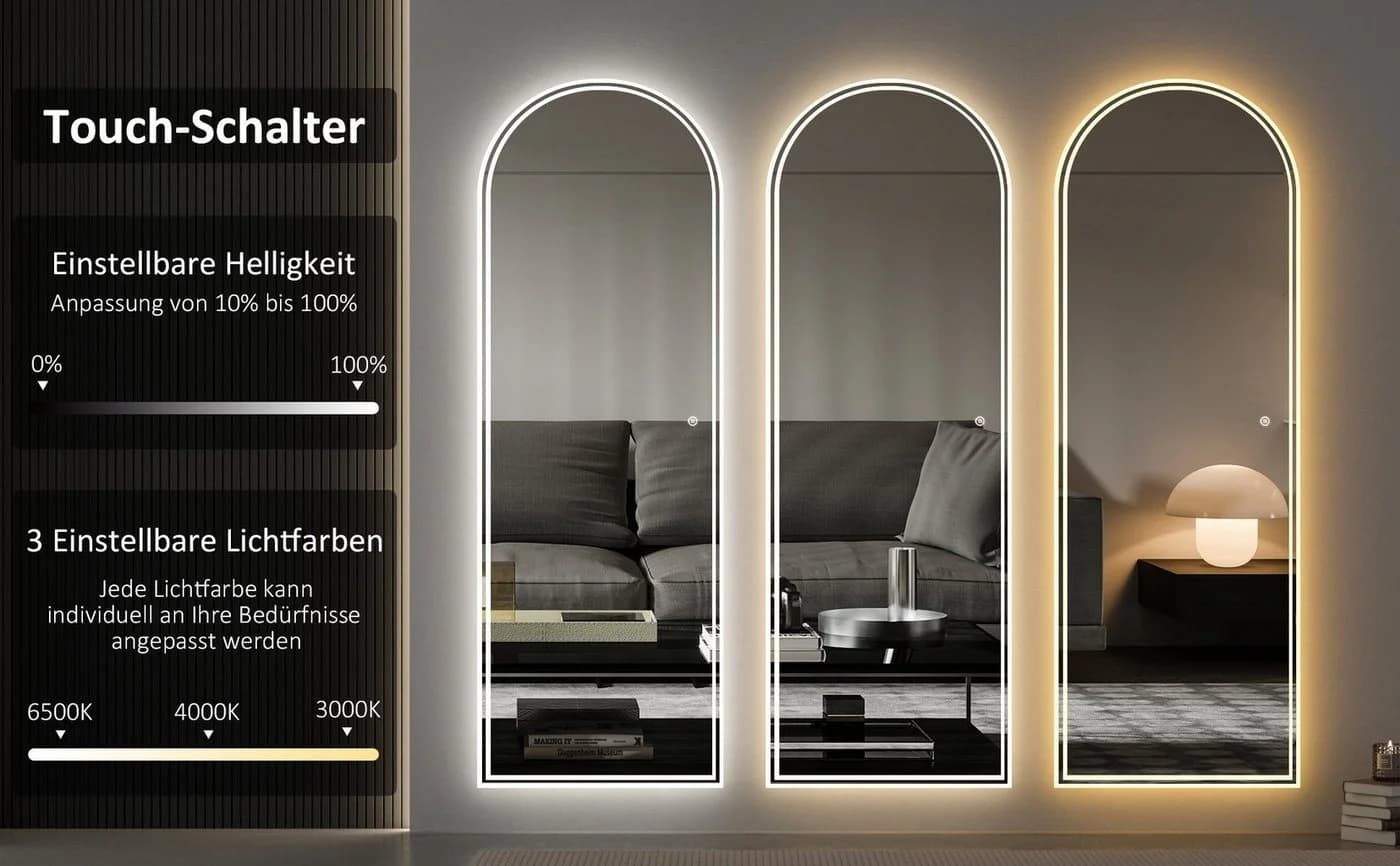 WDWRITTI LED Wandspiegel mit Memory-Funktion & 3 Lichtfarben - Bild 5