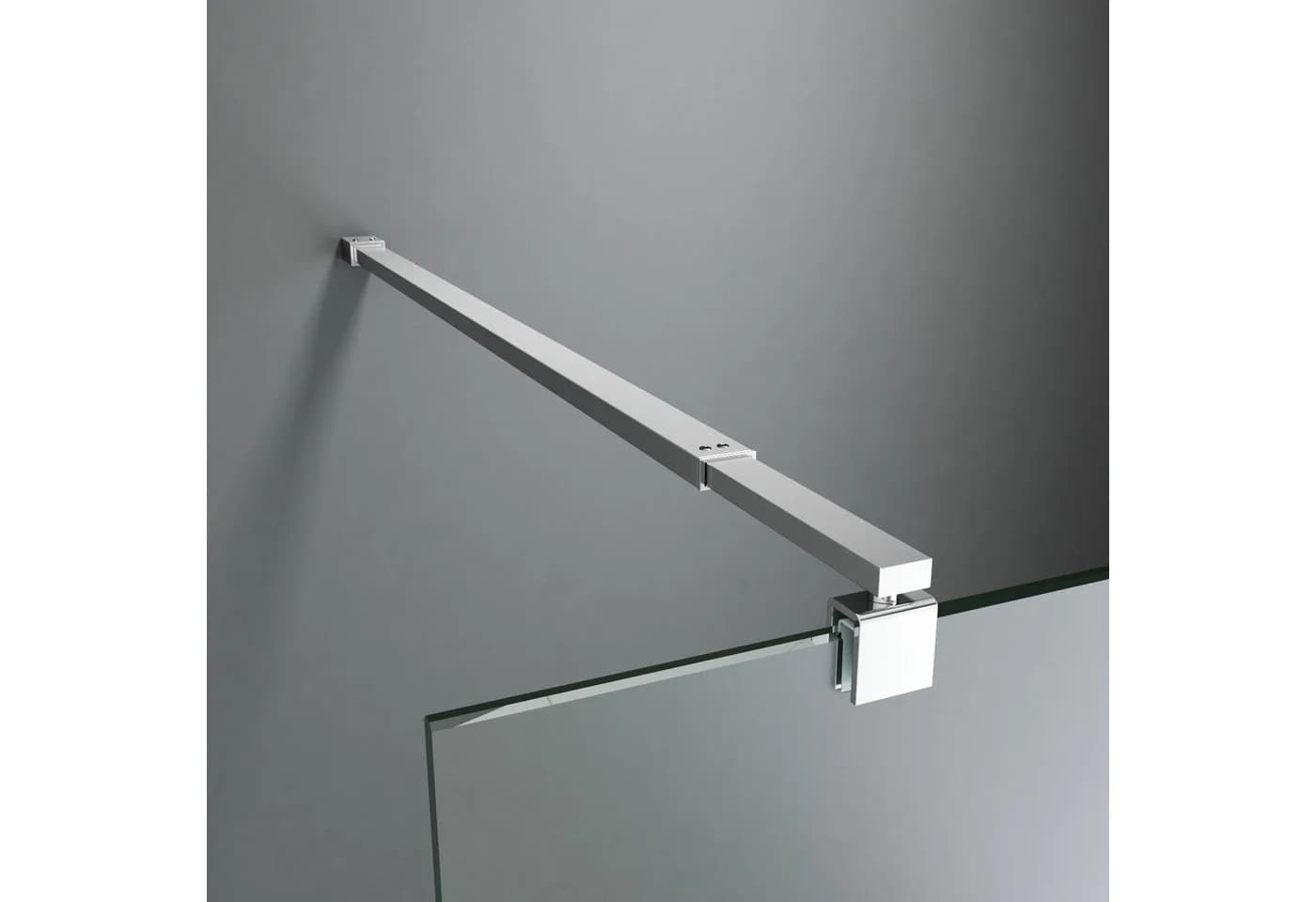 Boromal Duschwand-Stabilisationsstange Schwarz Chrom 73-123cm 360° Drehbar - Bild 2