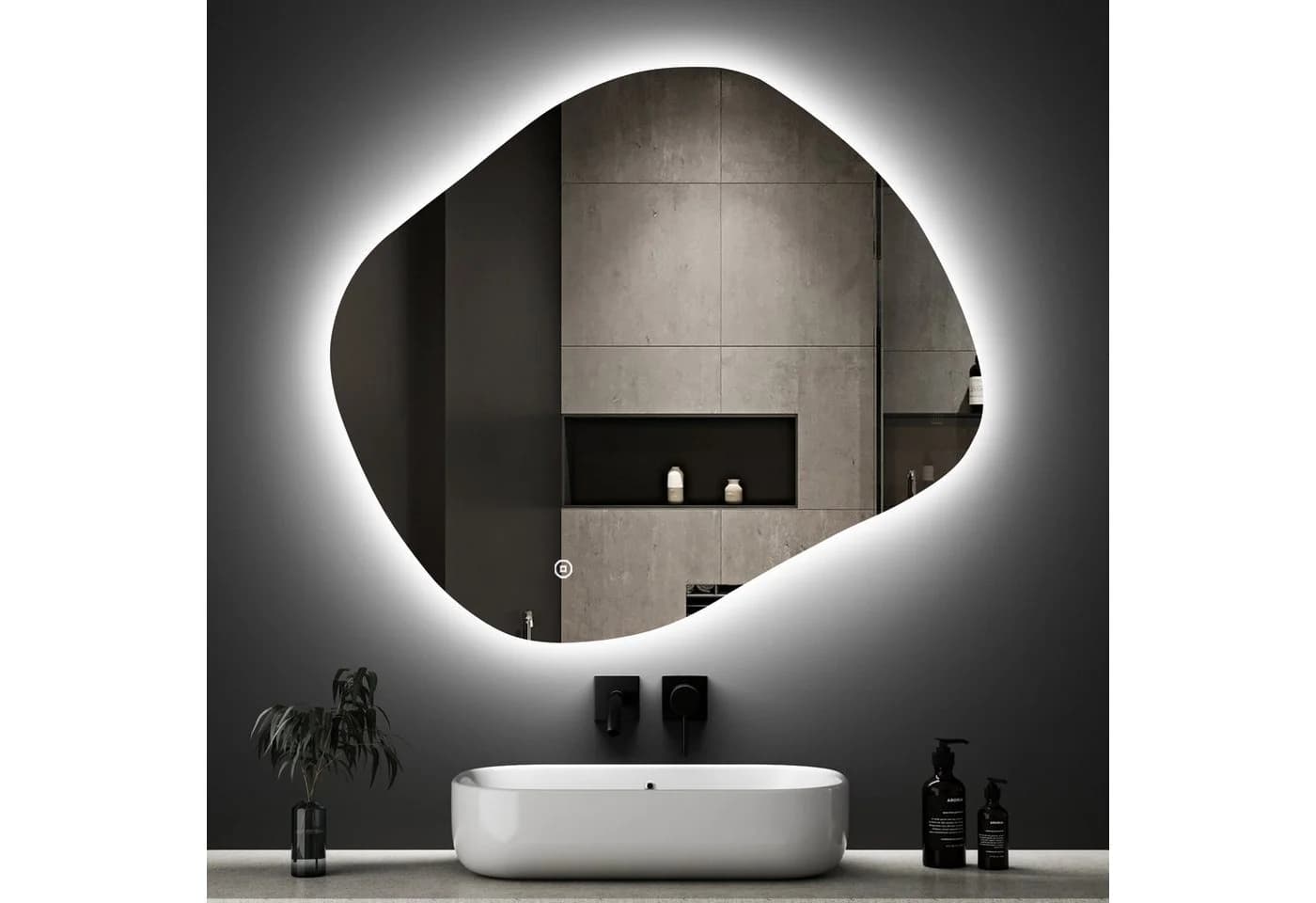 WDWRITTI LED Badspiegel 84x74cm Modern Dimmbar IP44 - Bild 2