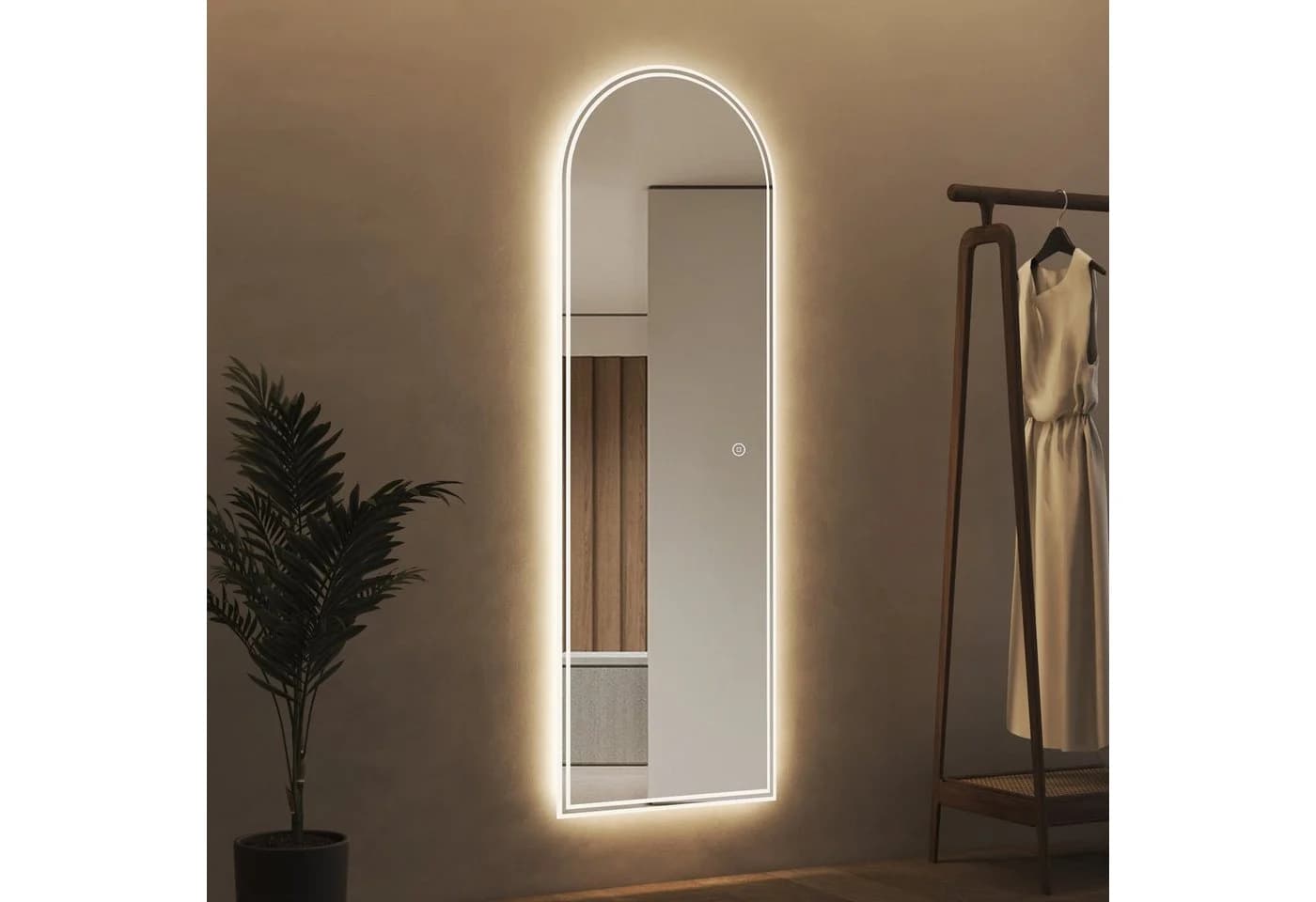 WDWRITTI LED Ganzkörperspiegel 165x60 cm, Dimmbar, 3 Lichtfarben - Bild 2