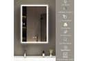WDWRITTI Badspiegel mit Schrank Spiegelschrank mit Licht für Badezimmer 50x70cm 3 Lichtmodi Dimmbar Anti-Fog Memory Bild 3