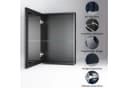 WDWRITTI Spiegelschrank Bad Alu Schwarz Matt Doppelseitiger Spiegel Bild 1
