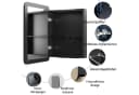 Hopibath Spiegelschrank Schwarz Aluminium mit Softclose Bild 3