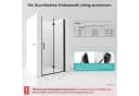 Hopibath Duschwand faltbar 5mm ESG Glas Aluminium Schwarz Bild 4