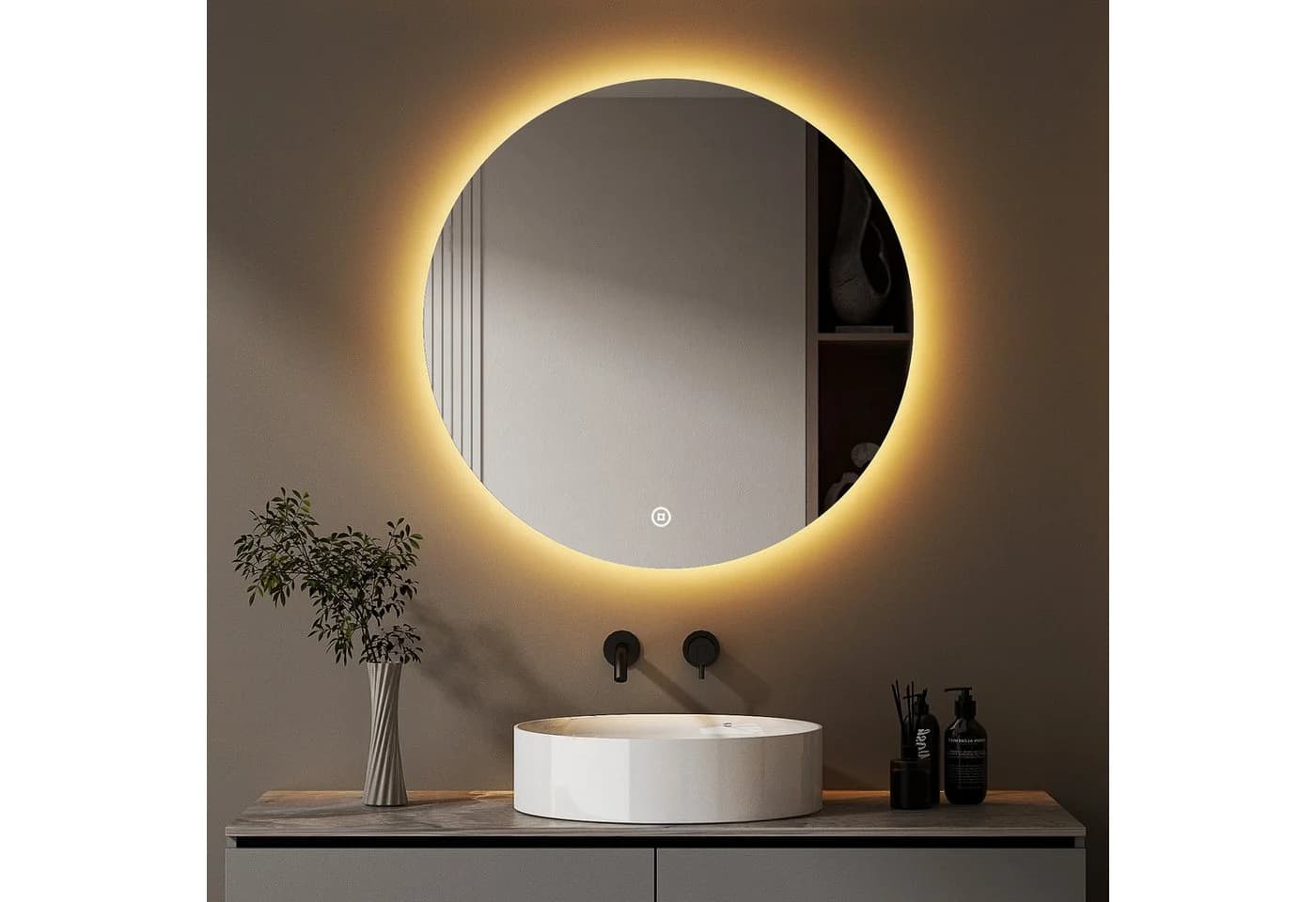 WDWRITTI LED Badspiegel 60x60cm mit 3 Lichtfarben & Dimmfunktion - Bild 2