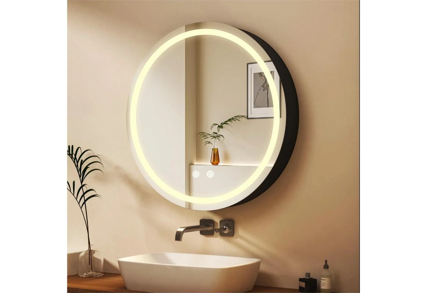 WDWRITTI Spiegelschrank Badezimmer 80cm LED Metall - Bild 2