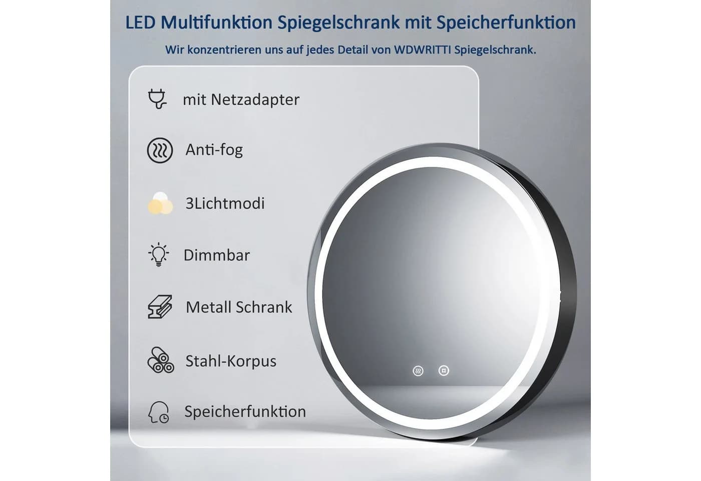 Moderner Spiegelschrank aus Stahlblech, Schwarz - Bild 3