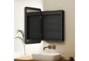 WDWRITTI Spiegelschrank Rechteckig Schwarz Aluminium Badezimmerspiegelschrank 1türig 50x70cm 3Lichtmodi Dimmbar Anti-fog Memory Doppelseitiger HD Spiegel vormontiert geliefert IP44 Bild 3