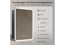 WDWRITTI Spiegelschrank Rechteckig Schwarz Aluminium Badezimmerspiegelschrank 1türig 50x70cm 3Lichtmodi Dimmbar Anti-fog Memory Doppelseitiger HD Spiegel vormontiert geliefert IP44 Bild 4