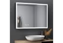 WDWRITTI Spiegelschrank mit Beleuchtung 3Lichtmodi Dimmbar Badezimmerspiegelschrank LED 80x60 Schwarz Bild 2