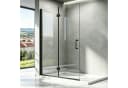 Boromal Walk-in-Dusche Schwarz 5mm ESG Glas Nano-Beschichtung faltbar Bild 2