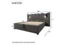 TavilaEcon Boxspringbett Grau Cordmaterial Wellenförmiges Design Bild 1