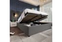 TavilaEcon Boxspringbett Grau Cordmaterial Wellenförmiges Design Bild 3